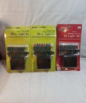 3 Battery Operated 10ct light sets